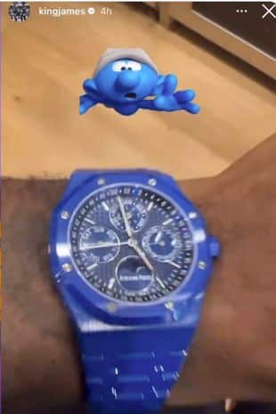 LeBron Nicks His Watch Papa Smurf
