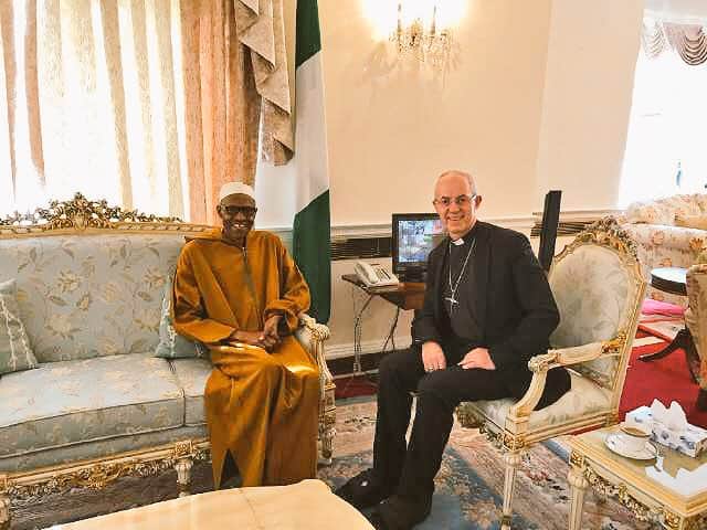 Buhari poses for a photograph with Most Revd Justin Welby