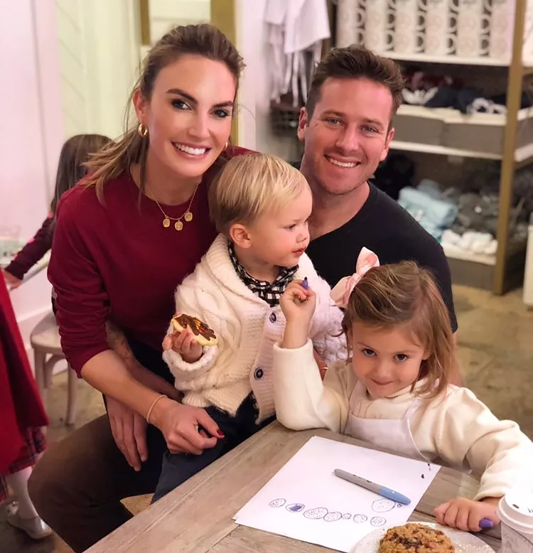 Elizabeth Chambers and Armie Hammer with their kids
