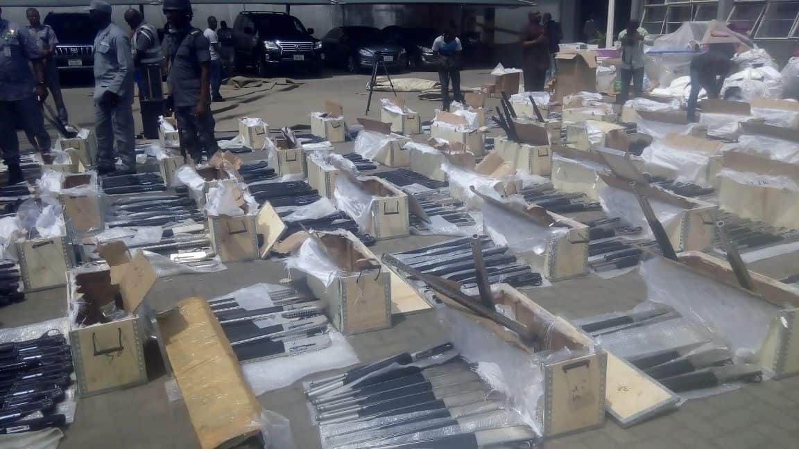 Image result for Customs seizes 49 boxes of pump-action rifles in Lagos