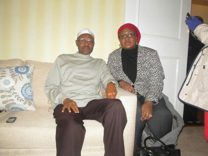 President Buhari with his wife Aisha during his recent medical vacation in London 
