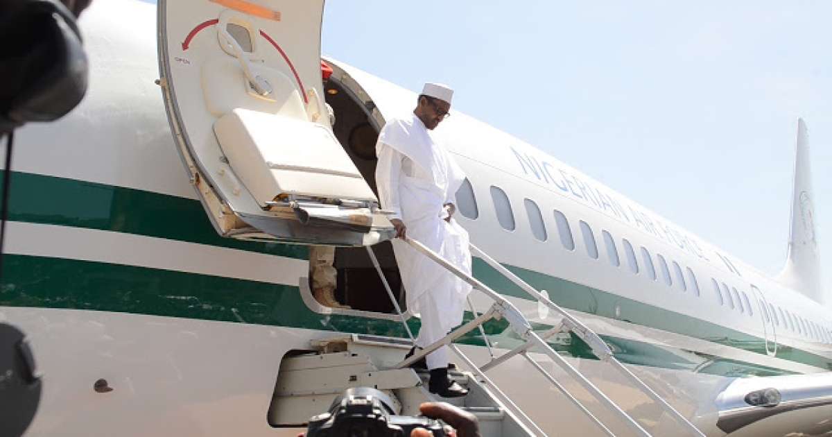 Image result for President Buhari arrives Aqaba to participate in counter-terrorism summit