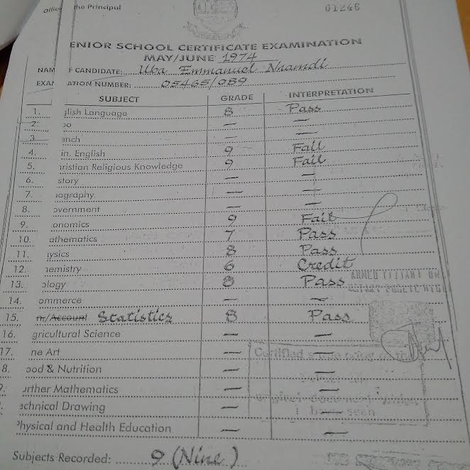 Andy Uba’s WAEC certificate with INEC