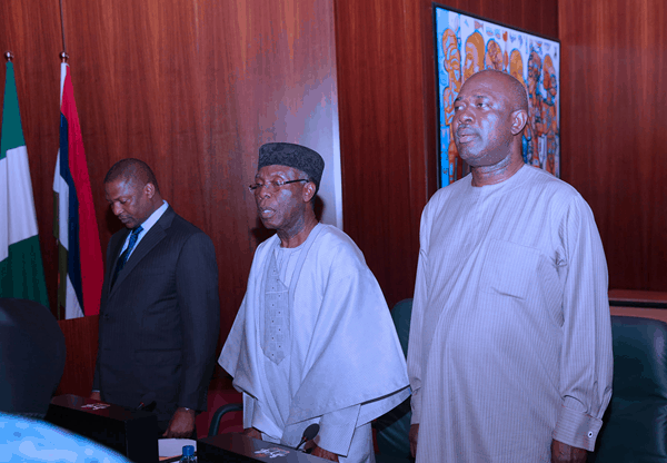 Abubakar Malami, minister of justice, and Audu Ogbeh, minister of agriculture