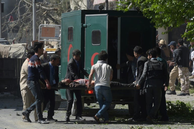 Nigeria News / SHAH MARAI Ambulances rushed survivors to hospital after the huge blast, which struck during Kabul's rush hour