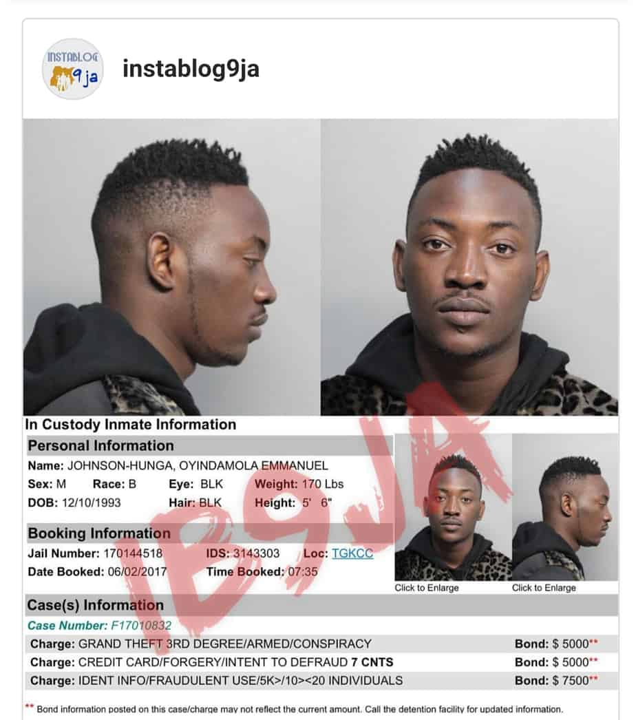 Nigerian singer Dammy Krane arrested for credit card fraud in U. S