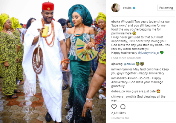 Big Brother Naija, Ebuka and wife celebrate wedding anniversary (Photos)