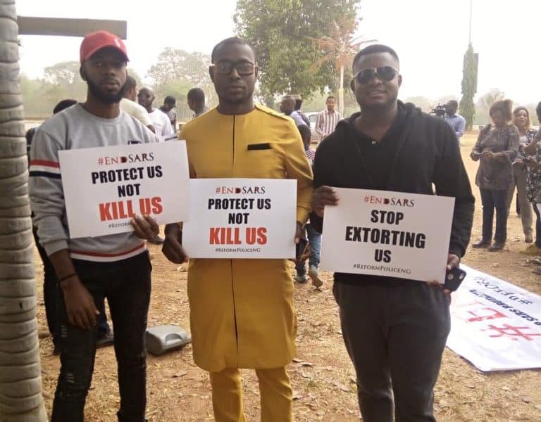 Photos From The #EndSARS Campaign Protest In Abuja