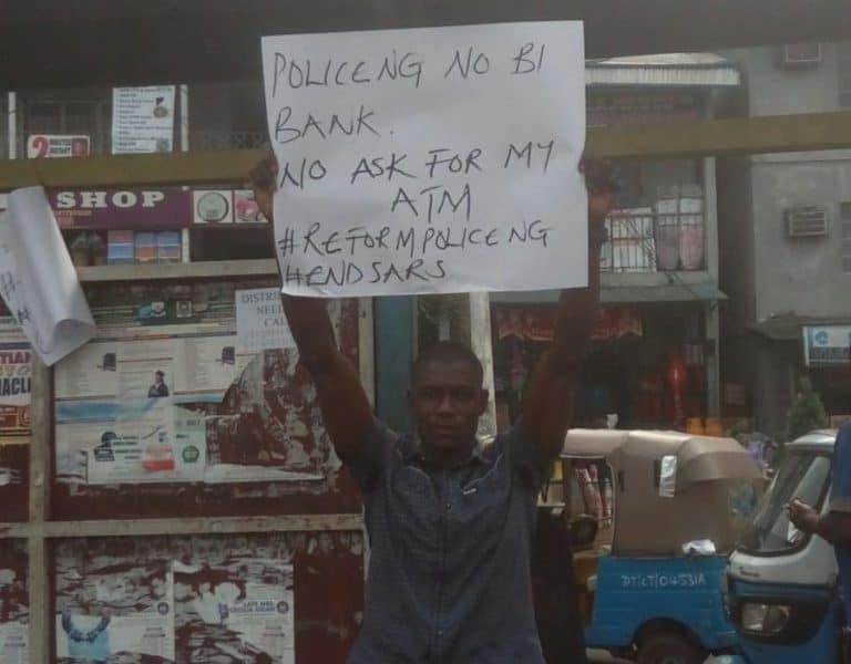 Photos From The #EndSARS Campaign Protest In Abuja