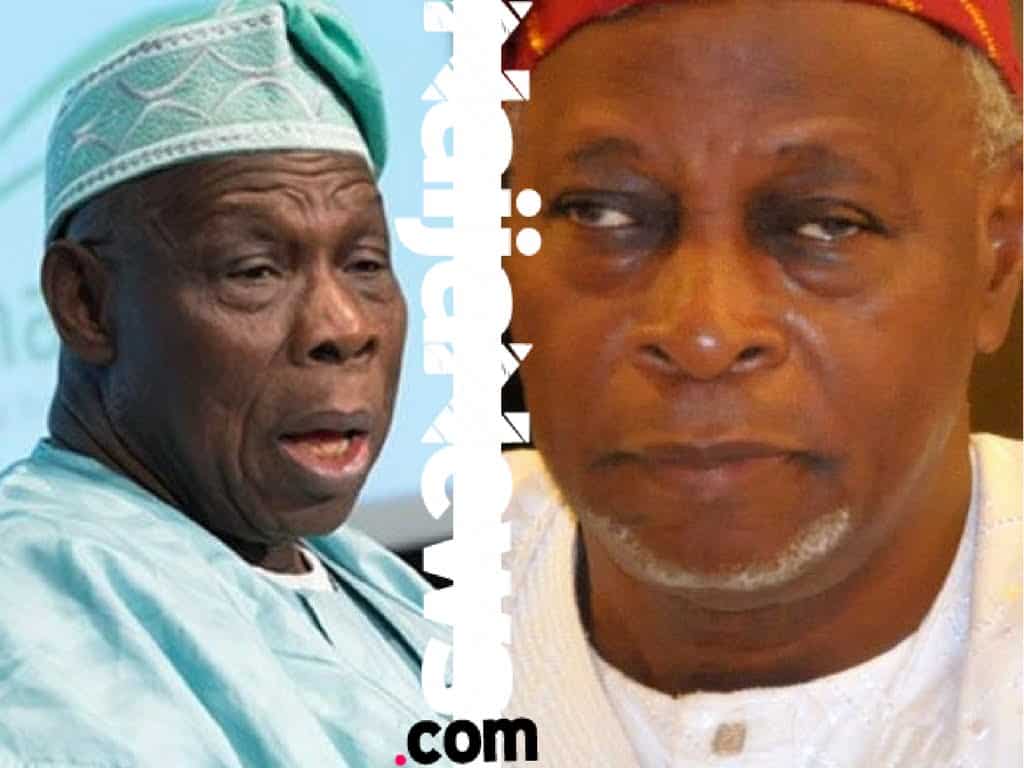 Chief Olusegun Obasanjo and Chief Olu Falae in secret political meeting