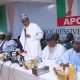 President Buhari at the APC NEC meeting where he declared his second term ambition