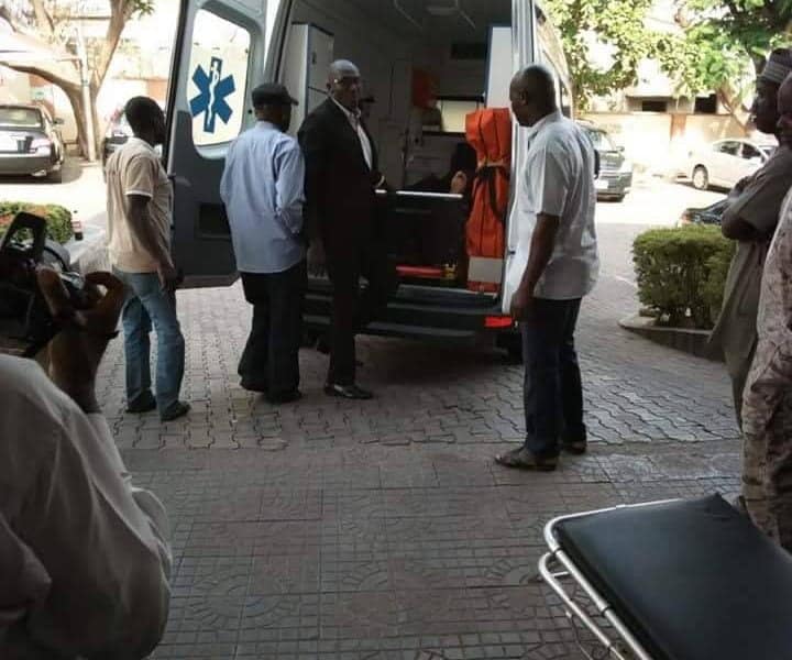 Dino Melaye arrives hospital