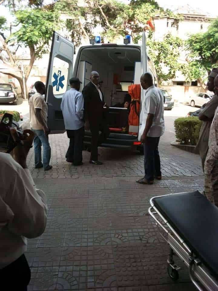 Dino Melaye arrives hospital