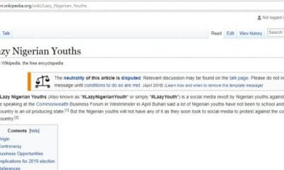 #LazyNigerianYouth Gets Wikipedia Page