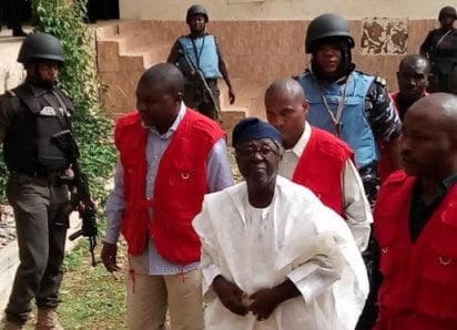 Former Governor of Plateau State, Senator Jonah Jang arraigned at a federal High Court in Jos,