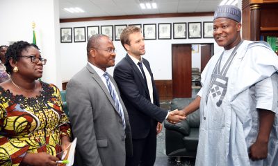R - L , Speaker, House of Representatives, Rt. Hon. Yakubu Dogara, Mr. Jean Conte of Democratic Control for Reform of Armed Forces Switzerland ( DCAF) Director, Policy & Legal Advocacy Centre (PLAC ), Mr. Clement Nwankwo and Mrs. Uju Agomoh during a courtesy visit to the Speaker by a delegation from Security Justice Sector Reform of Civil Society organisations in Nigeria at the National Assembly on Tuesday 5th June, 2018. Photo : Speaker's Media Office.