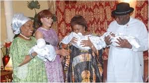 Jonathan, Wife Visit Fani-Kayode’s Triplets