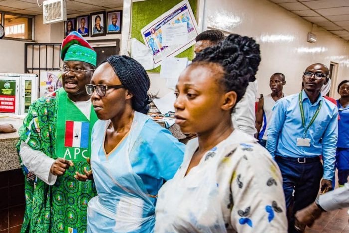 Governor Ajimobi at the hospital