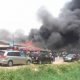 Breaking: Fire Breaks Out In Surulere, Lagos (Video)