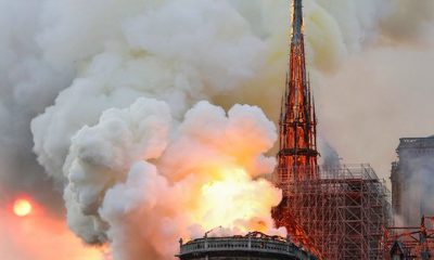 Fire Guts Notre Dame Cathedral, Paris skyline Altered (Video)