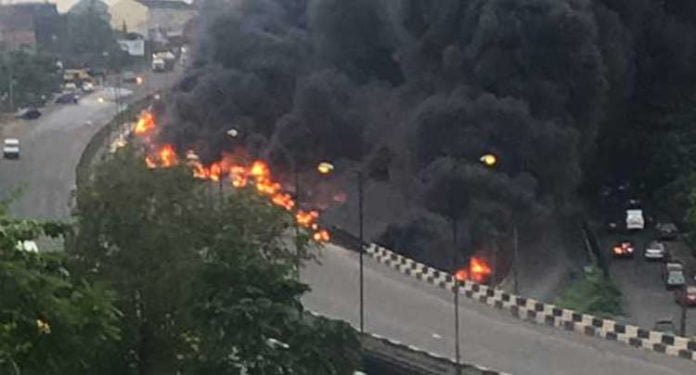 File Photo From Third mainland bridge fire