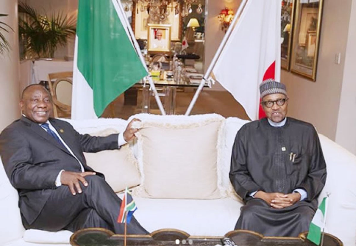 JUST IN: Buhari Hosts South African President Ramaphosa In Aso Rock Villa Amid Omicron COVID-19 Threats