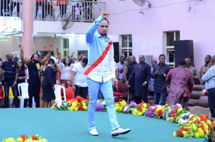 Watch As Prophet Odumeje Walks On Women Wrappers [Video]