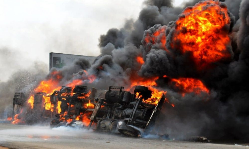 Petrol Tanker Flames On Lagos-Ibadan Expressway