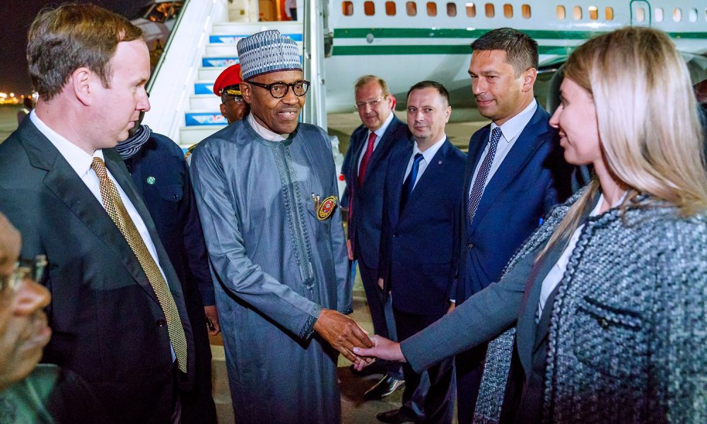 Just In: President Buhari Arrives Russia (Photos)