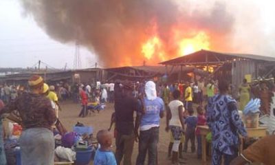 Fire Guts Storey Building In Lagos