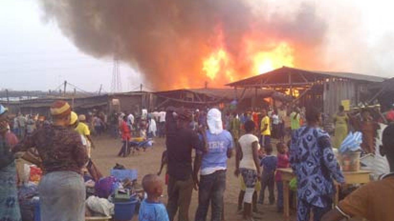 Fire Guts Storey Building In Lagos