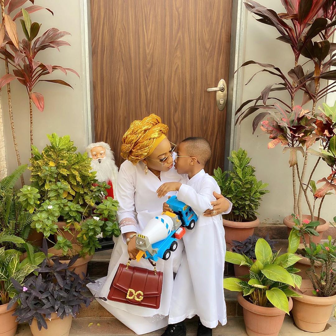 Tonto Dike and Son Andre