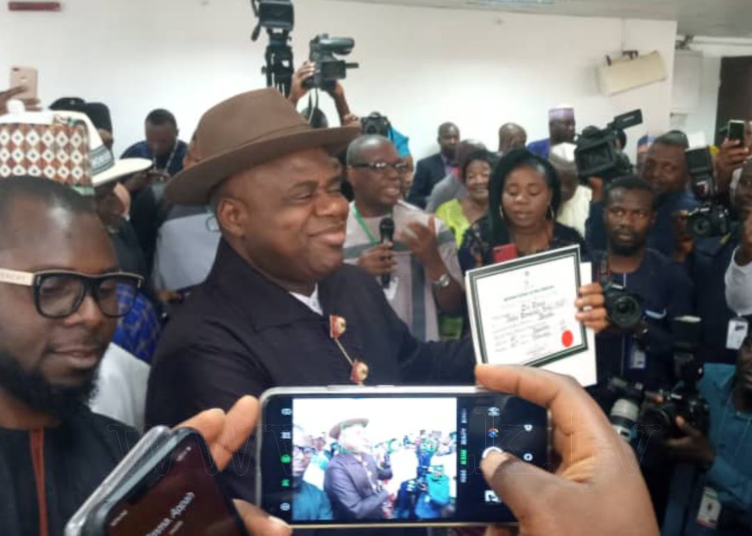 Bayelsa: INEC Presents Certificate Of Return To Sen. Diri and Sen. Lawrence 