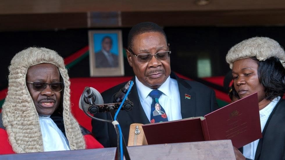 Peter Mutharika sworn in on May 28, 2019 after the presidential election in Malawi.