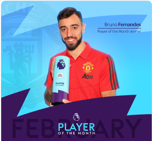 EPL: Bruno Fernandes Bags February Player Of The Month