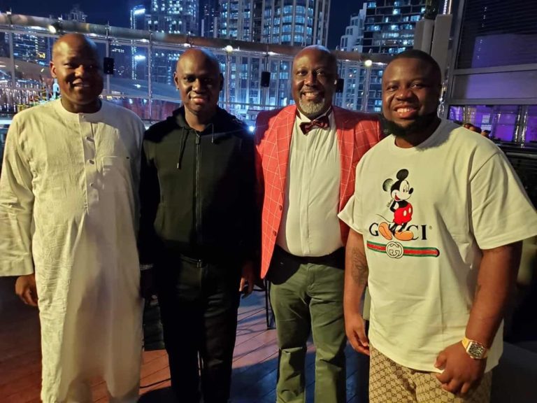 Hushpuppi with Dogara, Timi Frank, and Dino Melaye.