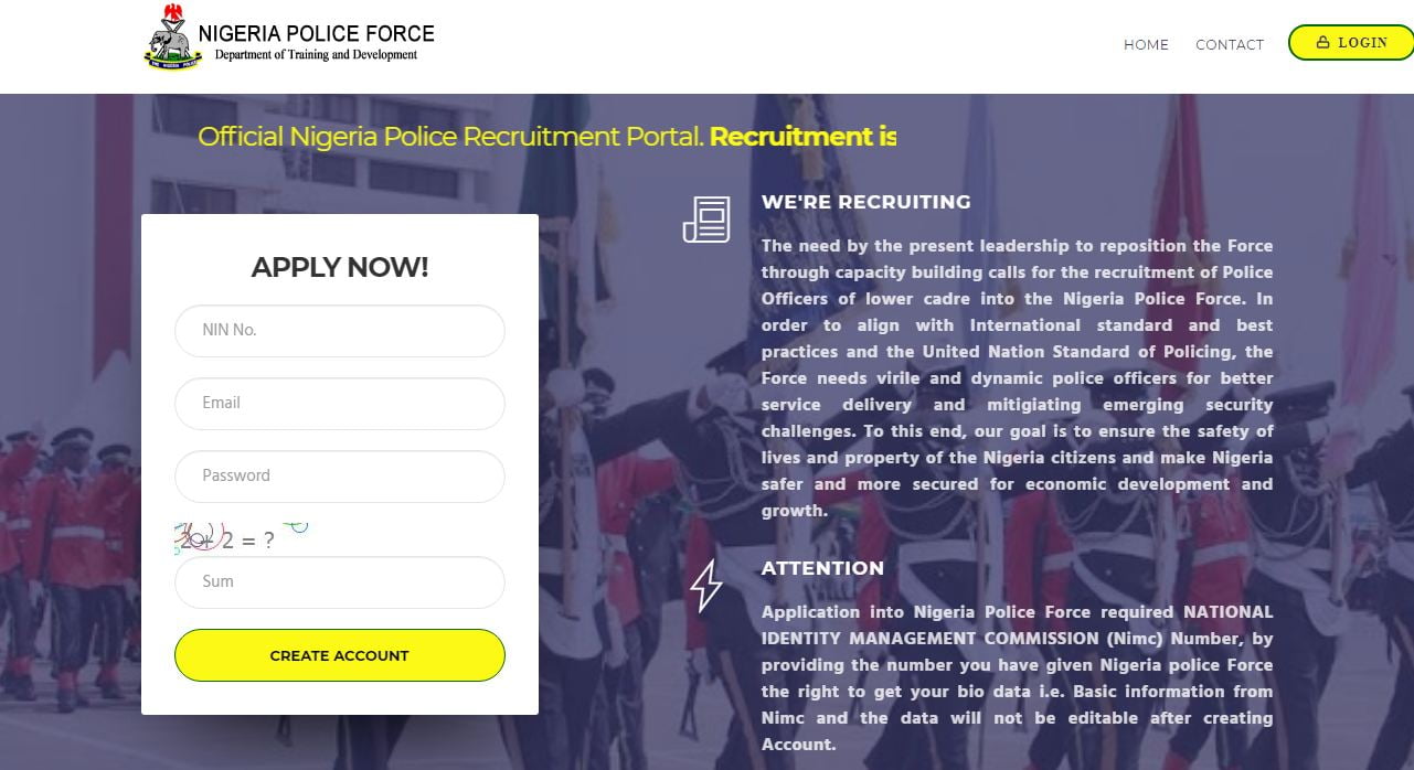 Nigeria Police Portal Now Working, Apply For Constables Recruitment Here