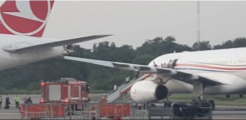 Breaking: Fear As Two Planes Collide At Lagos Airport