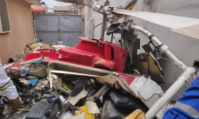 Helicopter Crashes Into Building In Lagos