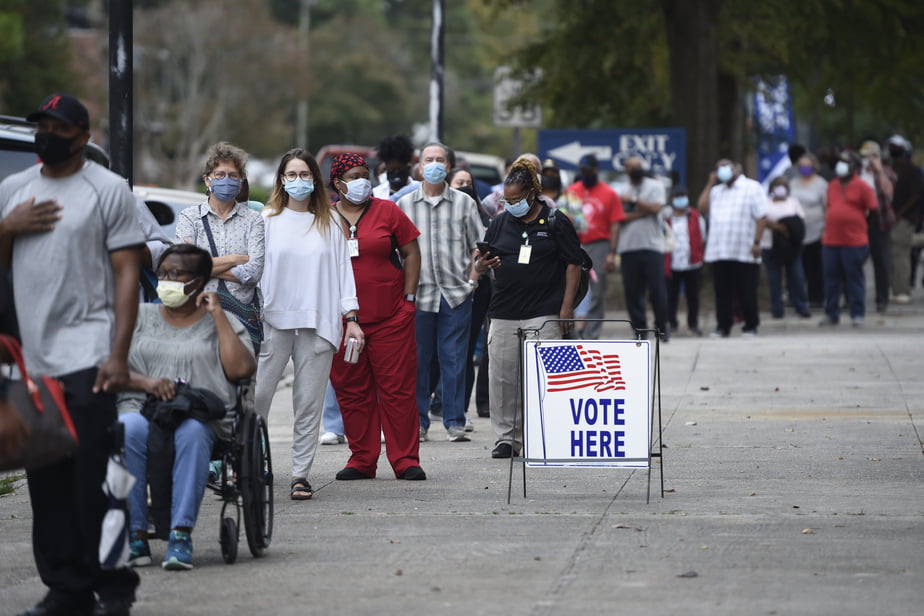 Monday was the first day of advance polling in the state of Georgia, United States