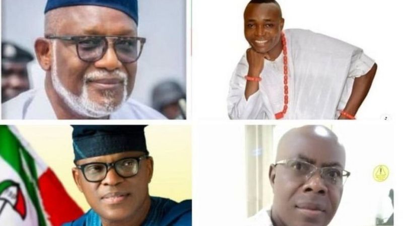 Some of the candidates for the 2020 governorship election in Ondo state 