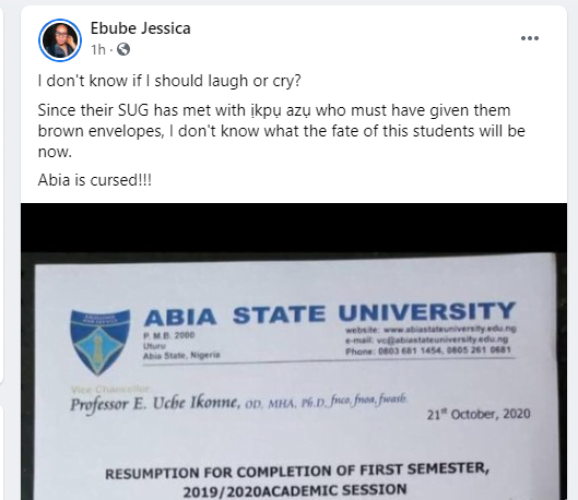 Nigerians React As ABSU Ask Students To Pay ‘Pandemic Prevention Fee’
