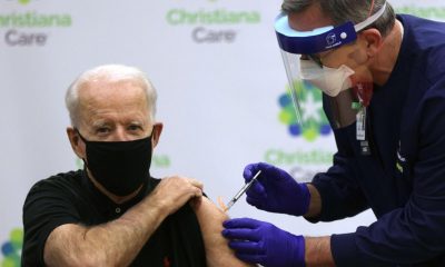 President-elect Joe Biden receives the second dose of a Covid-19 vaccine at Christiana Hospital in Newark, Delaware ALEX WONG GETTY IMAGES NORTH AMERICA/AFP