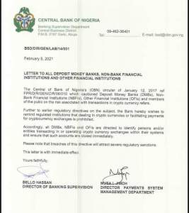 CBN Bans Banks From Dealing With Cryptocurrency Traders