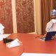 President Muhammadu Buhari sits with the President of the Nigerian Senate Ahmad Lawan at the State House, Abuja on Monday, March 29, 2021.