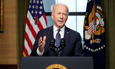 US President Joe Biden announces that the United States will withdraw its troops from Afghanistan on April 14, 2021 at the White House. © Andrew Harnik, AP