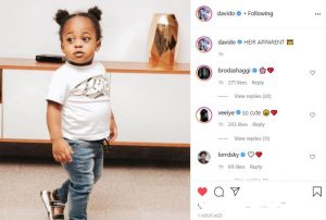 ‘Chioma Face With Davido’s  Stomach’ Reactions As Davido Declares His Son, Ifeanyi ‘HEIR’ In New Photo