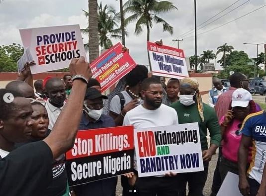 Human Rights Lawyer, Femi Falana And Son, Falz, Storms The Streets, Protest Against Bad Governance