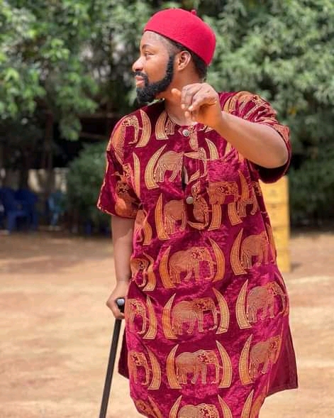 Curvy Actress, Destiny Etiko's Transforms To A Man In Traditional Igbo Attire