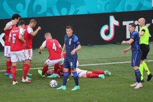 Christian Eriksen's teammates rushed to his bedside as soon as he collapsed on the pitch.